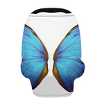 Blue Butterfly Wings Print Baby Seat Cover
