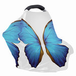 Blue Butterfly Wings Print Baby Seat Cover