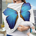 Blue Butterfly Wings Print Baby Seat Cover