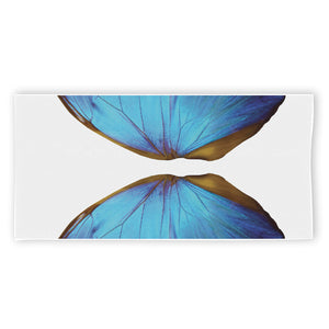 Blue Butterfly Wings Print Beach Towel