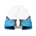 Blue Butterfly Wings Print Beanie