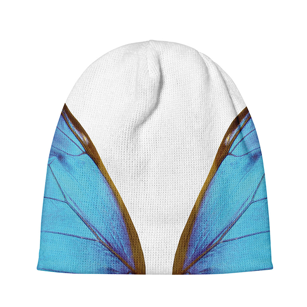 Blue Butterfly Wings Print Beanie