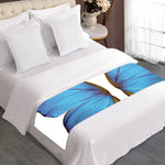 Blue Butterfly Wings Print Bed Runner