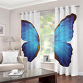 Blue Butterfly Wings Print Dimout Grommet Curtains