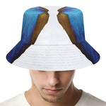 Blue Butterfly Wings Print Bucket Hat