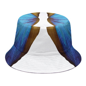 Blue Butterfly Wings Print Bucket Hat