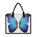 Blue Butterfly Wings Print Canvas Tote Bag