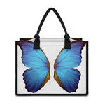 Blue Butterfly Wings Print Canvas Tote Bag