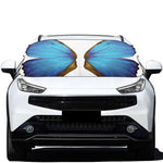Blue Butterfly Wings Print Car Windshield Snow Cover