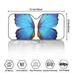 Blue Butterfly Wings Print Car Windshield Sun Shade