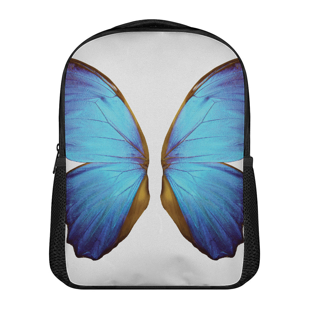 Blue Butterfly Wings Print Casual Backpack