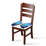 Blue Butterfly Wings Print Chair Cushion Cover