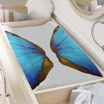 Blue Butterfly Wings Print Changing Pad Cover