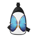 Blue Butterfly Wings Print Chest Bag