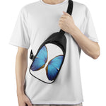 Blue Butterfly Wings Print Chest Bag