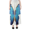 Blue Butterfly Wings Print Chiffon Maxi Skirt