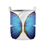 Blue Butterfly Wings Print Collapsible Laundry Basket