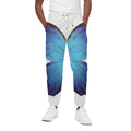 Blue Butterfly Wings Print Cotton Sweatpants