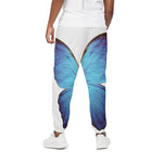 Blue Butterfly Wings Print Cotton Pants