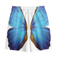 Blue Butterfly Wings Print Cotton Shorts