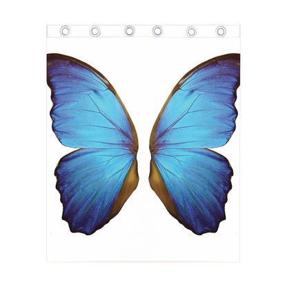 Blue Butterfly Wings Print Curtain