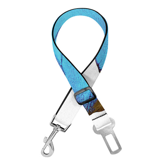Blue Butterfly Wings Print Dog Seat Belt
