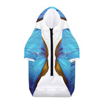 Blue Butterfly Wings Print Dog Zip Up Hoodie