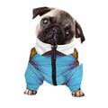 Blue Butterfly Wings Print Dog Zip Up Jacket
