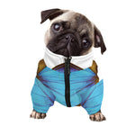 Blue Butterfly Wings Print Dog Zip Up Jacket