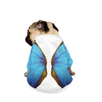 Blue Butterfly Wings Print Dog Zip Up Jacket