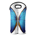 Blue Butterfly Wings Print Double Neoprene Wine Tote