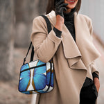 Blue Butterfly Wings Print Double Strap Bible Bag