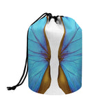 Blue Butterfly Wings Print Drawstring Makeup Bag