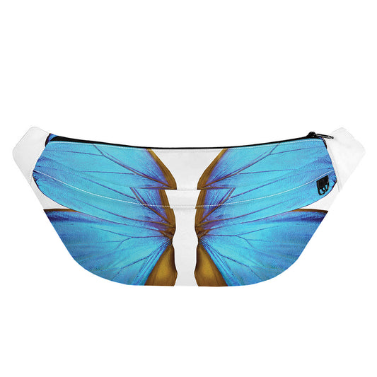 Blue Butterfly Wings Print Fanny Pack