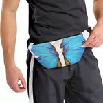 Blue Butterfly Wings Print Fanny Pack