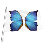 Blue Butterfly Wings Print Flag