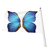 Blue Butterfly Wings Print Flag