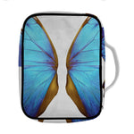 Blue Butterfly Wings Print Front Pocket Bible Bag