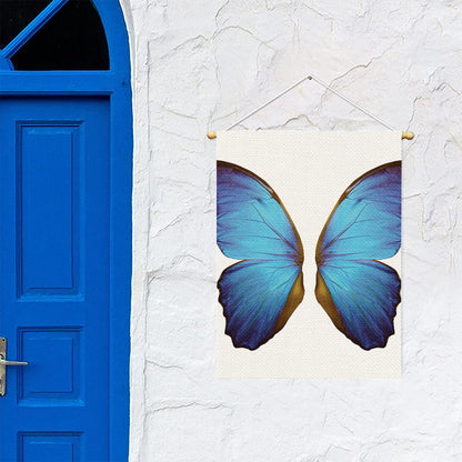 Blue Butterfly Wings Print Garden Flag