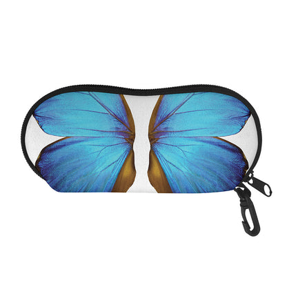 Blue Butterfly Wings Print Glasses Case