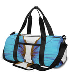 Blue Butterfly Wings Print Gym Bag