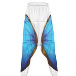 Blue Butterfly Wings Print Hammer Pants