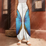 Blue Butterfly Wings Print Harem Pants