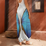 Blue Butterfly Wings Print Harem Pants