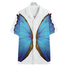 Blue Butterfly Wings Print Hawaiian Shirt