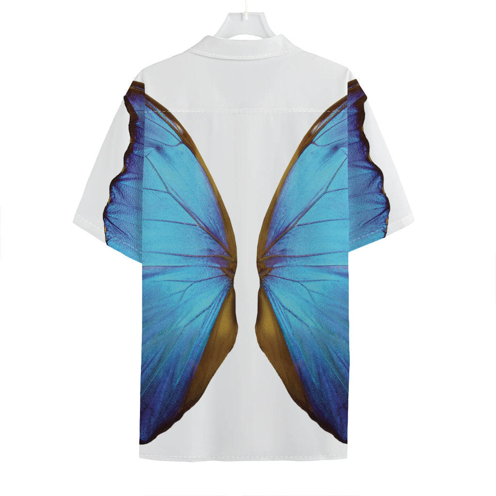 Blue Butterfly Wings Print Hawaiian Shirt