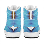 Blue Butterfly Wings Print High Top Leather Sneakers