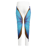 Blue Butterfly Wings Print High-Waisted Pocket Leggings