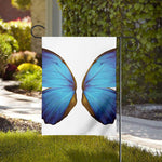 Blue Butterfly Wings Print House Flag