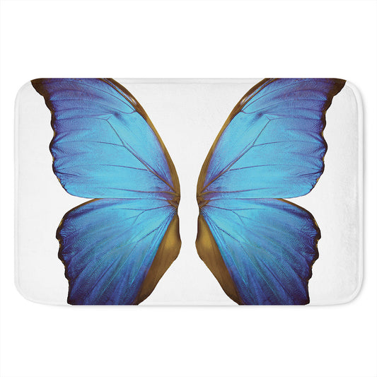 Blue Butterfly Wings Print Indoor Door Mat
